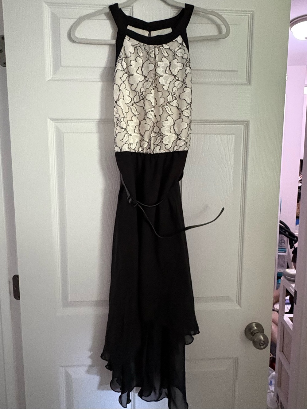 Lily Rose Black and White High-Low Dress